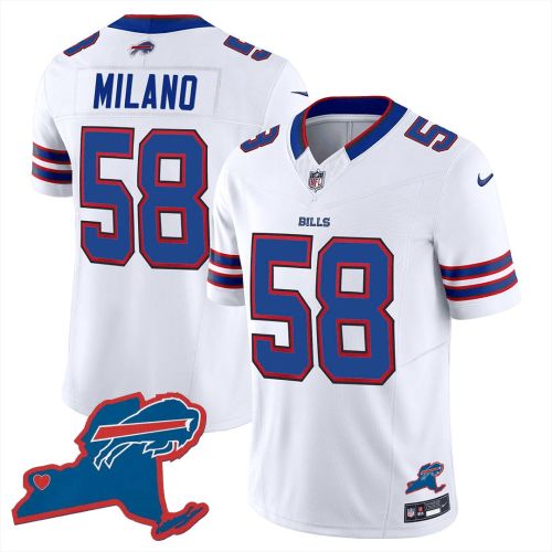 Matt Milano 58 Buffalo Bills New York Patch Game Men Jersey - White