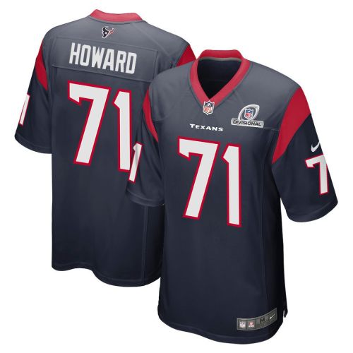 Tytus Howard 71 Houston Texans 2024 Divisional Patch Game Men Jersey - Navy