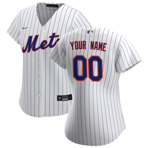 New York Mets Women's Home Custom Jersey - White