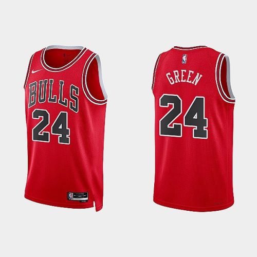 Chicago Bulls 24 Javonte Green 2022-23 Icon Edition Red Men Jersey