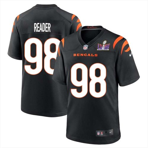 DJ Reader 98 Cincinnati Bengals Super Bowl LVIII Men Home Limited Jersey - Black