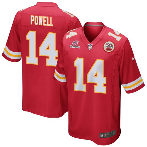 Cornell Powell 14 Kansas City Chiefs 2023 Playoffs Patch Game Men Jersey - Red