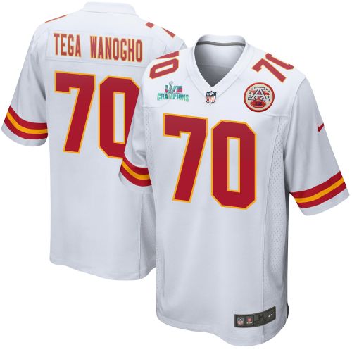 Prince Tega Wanogho 70 Kansas City Chiefs Super Bowl LVII Champions Men Game Jersey - White