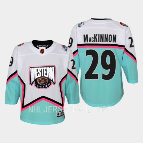 Nathan MacKinnon 29 Colorado Avalanche 2023 All-Star Game Jersey White Equipment