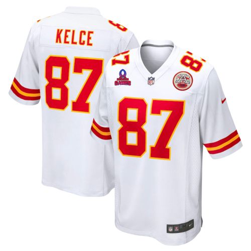 Travis Kelce 87 Kansas City Chiefs 2024 Pro Bowl Patch Game Men Jersey - White