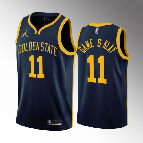 Klay Thompson 11 Game 6 Klay Golden State Warriors Navy Jersey Statement