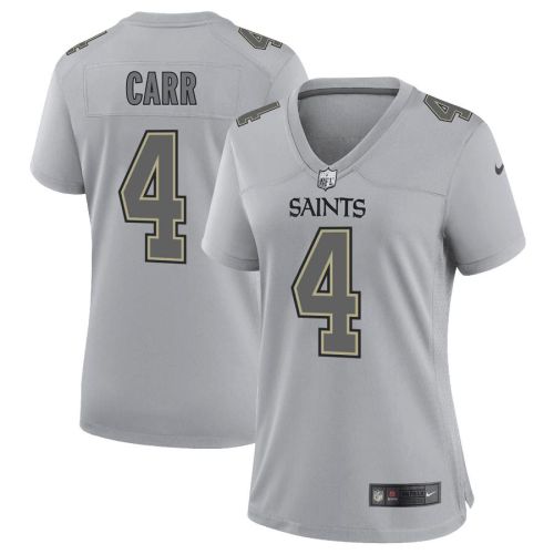 Derek Carr 4 New Orleans Saints Atmosphere Fashion Game Women Jersey - Gray