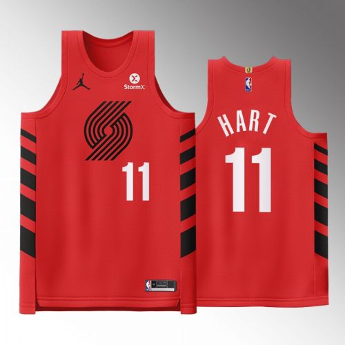 Portland Trail Blazers 11 Josh Hart Red Jersey 2022-23 Statement Edition