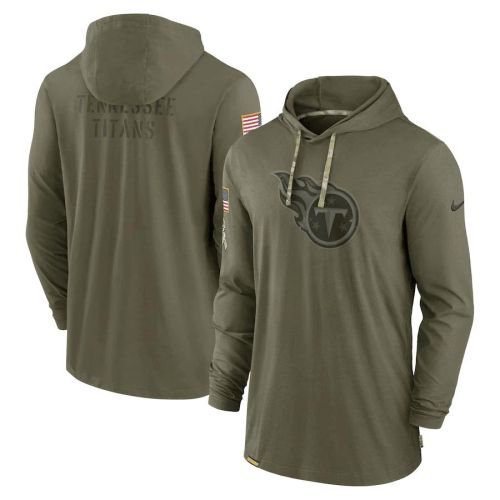 Men Tennessee Titans 2022 Salute to Service Tonal Pullover Hoodie - Olive