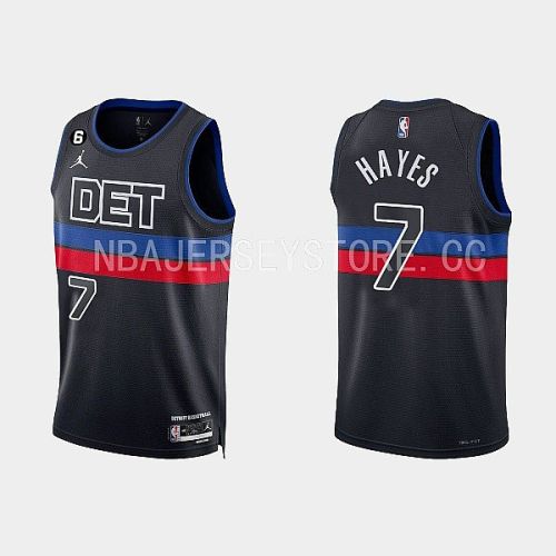 Detroit Pistons 7 Killian Hayes 2022-23 Statement Edition Black Men Jersey