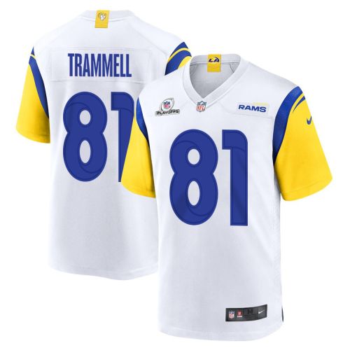 Austin Trammell 81 Los Angeles Rams 2023 Playoffs Patch Game Men Jersey - White