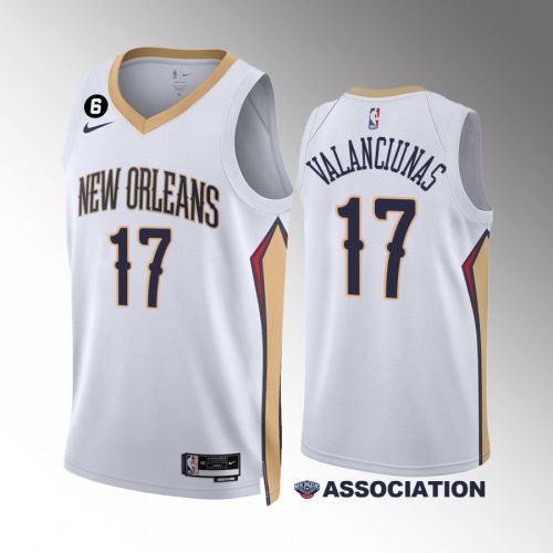 New Orleans Pelicans Jonas Valanciunas 17 Association Edition 2022-23 White Jersey Swingman