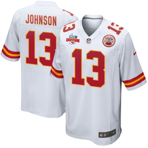 Nazeeh Johnson 13 Kansas City Chiefs Super Bowl LVII Champions 3 Stars Men Game Jersey - White