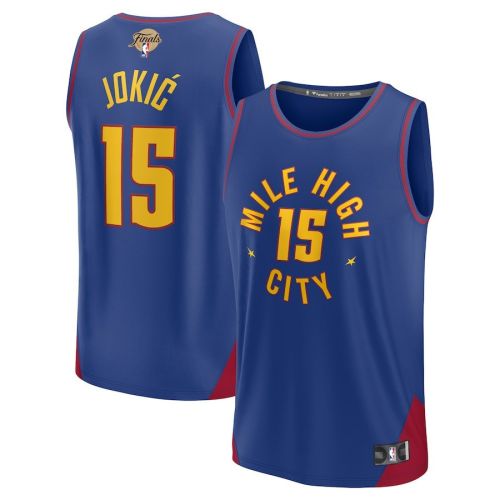 Nikola Jokic 15 Denver Nuggets 2023 Finals Fast Break Jersey - Statement Edition - Blue