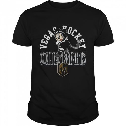 Vegas Golden Knights Mickey Mouse Playing T-Shirt - Black