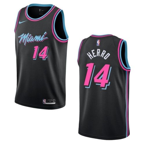 Men's Miami Heat 14 Tyler Herro City Swingman Jersey - Black