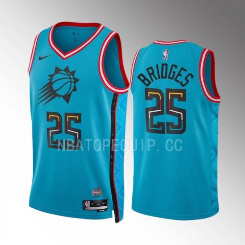 Phoenix Suns Mikal Bridges 25 2022-23 City Edition Turquoise Jersey Swingman