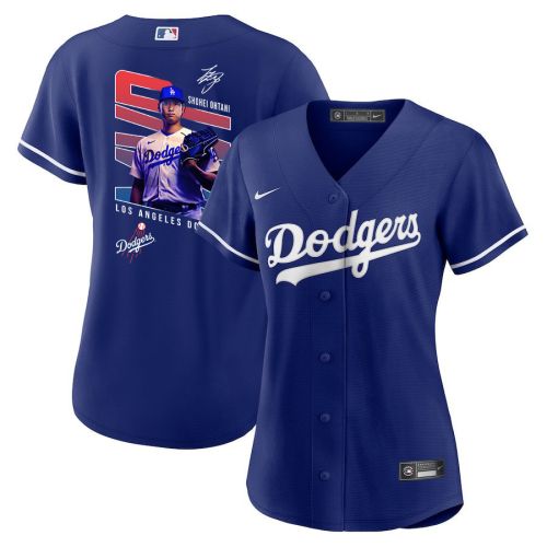 Shohei Ohtani 17 Los Angeles Dodgers Signed MVP 2023 Alternate Women Jersey - Royal