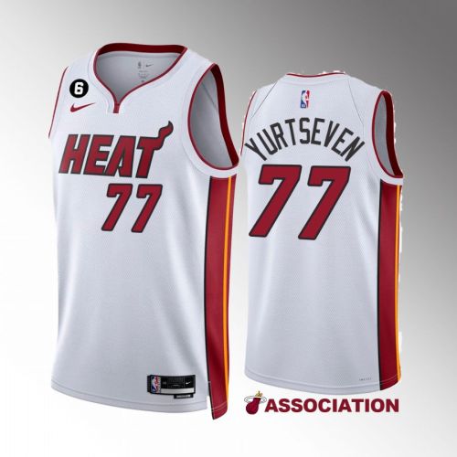 Omer Yurtseven 77 2022-23 Miami Heat White Association Edition Jersey NO.6 Patch