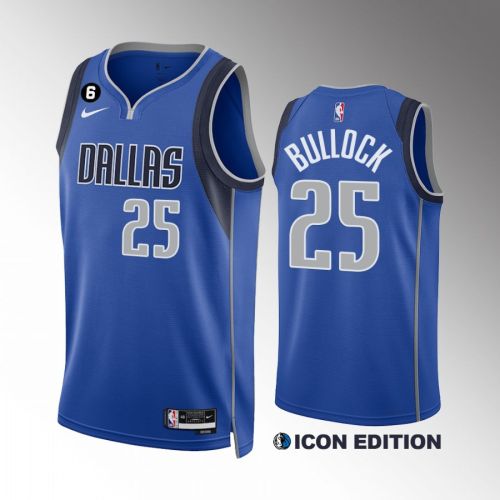 Dallas Mavericks Reggie Bullock 25 Royal Icon Edition Jersey 2022-23 Swingman