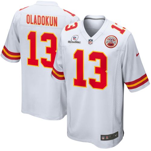 Chris Oladokun 13 Kansas City Chiefs 2024 Divisional Patch Game Men Jersey - White