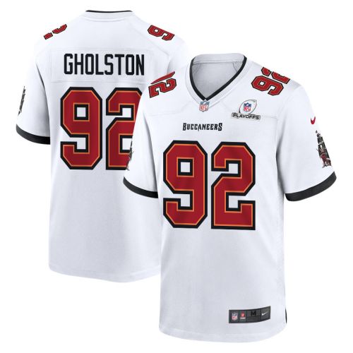 William Gholston 92 Tampa Bay Buccaneers 2023 Playoffs Patch Game Men Jersey - White