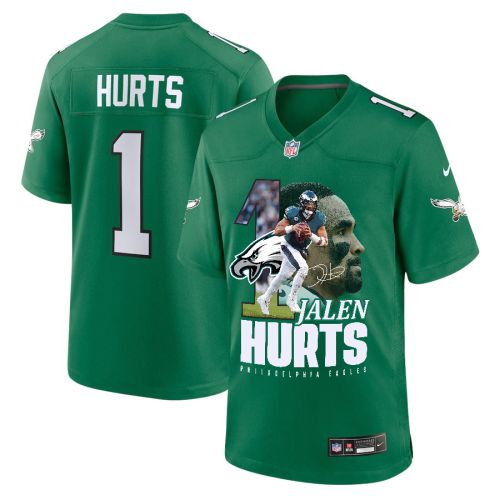 Jalen Hurts 1 Philadelphia Eagles Brilliance Game Jersey - Men, Green