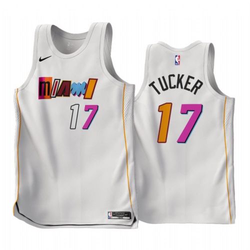 Miami Heat P.J. Tucker 2022-23 City Edition White 17 Jersey - Men Jersey