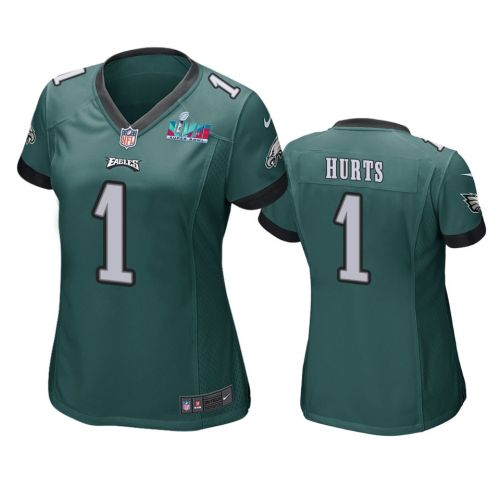 Jalen Hurts 1 Philadelphia Eagles Super Bowl LVII Game Jersey - Women Green