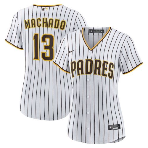 Manny Machado 13 San Diego Padres Women's Home Player Jersey - White/Brown