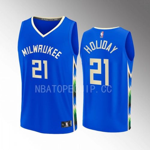 Milwaukee Bucks Jrue Holiday 21 City Edition Jersey 2022-23 Fastbreak Royal