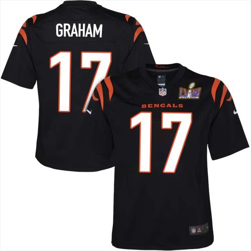 Shayne Graham 17 Cincinnati Bengals Super Bowl LVIII YOUTH Home Limited Jersey - Black