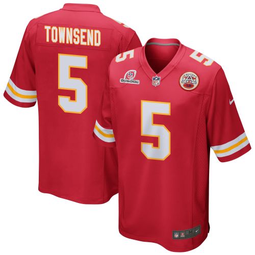 Tommy Townsend 5 Kansas City Chiefs 2024 Divisional Patch Game Men Jersey - Red