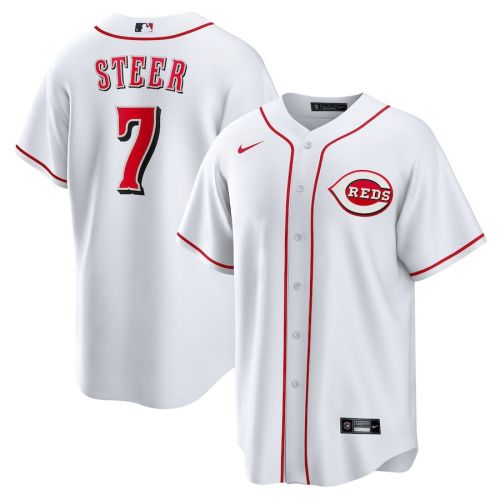 Spencer Steer 7 Cincinnati Reds Home Men Jersey - White