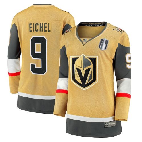 Jack Eichel 9 Vegas Golden Knights Women's 2023 Stanley Cup Final Home Breakaway Player Jersey - Gold