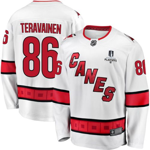 Teuvo Teravainen 86 Carolina Hurricanes Stanley Cup 2023 Playoffs Patch Away Breakaway Men Jersey - White