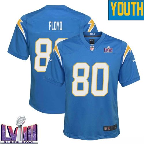 Malcom Floyd 80 Los Angeles Chargers Super Bowl LVIII YOUTH Home Game Jersey - Powder Blue