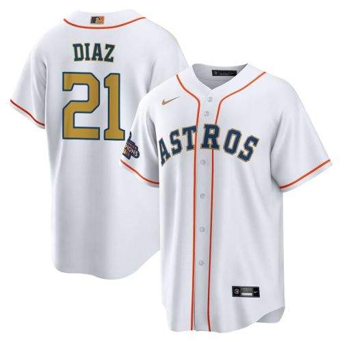 Yainer Diaz 21 Houston Astros 2023 Men Jersey - White/Gold