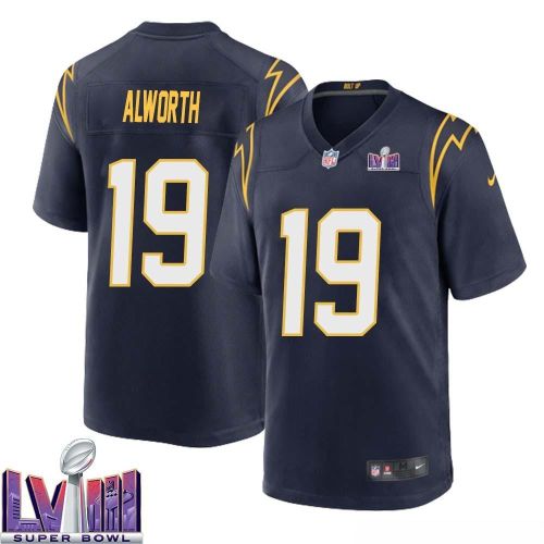 Lance Alworth 19 Los Angeles Chargers Super Bowl LVIII Men Alternate Game Jersey - Navy