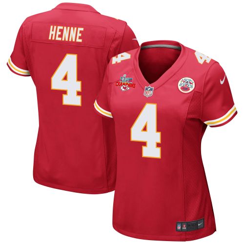 Chad Henne 4 Kansas City Chiefs Super Bowl LVII Champions 3 Stars Women Game Jersey - Red