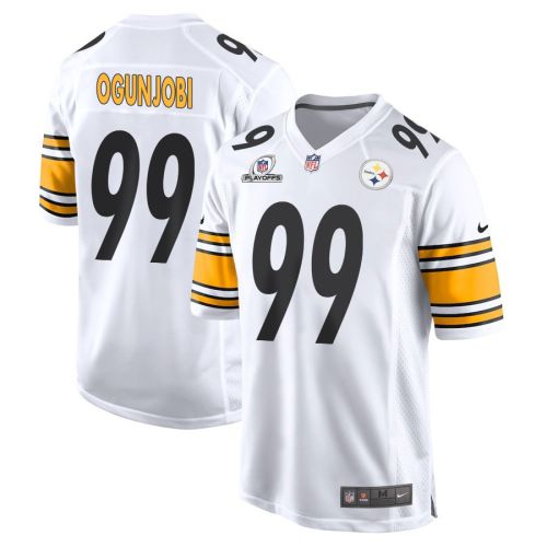 Larry Ogunjobi 99 Pittsburgh Steelers 2023 Playoffs Patch Game Men Jersey - White