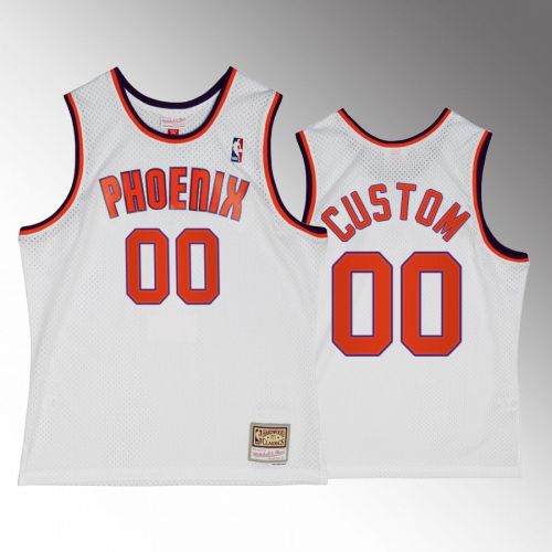 Custom 00 Phoenix Suns Alternate White Hardwood Classics Jersey