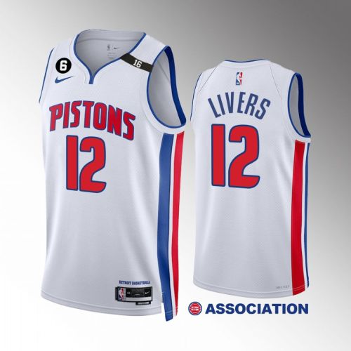 Isaiah Livers 12 Detroit Pistons White Association Edition Jersey 2022-23 Swingman