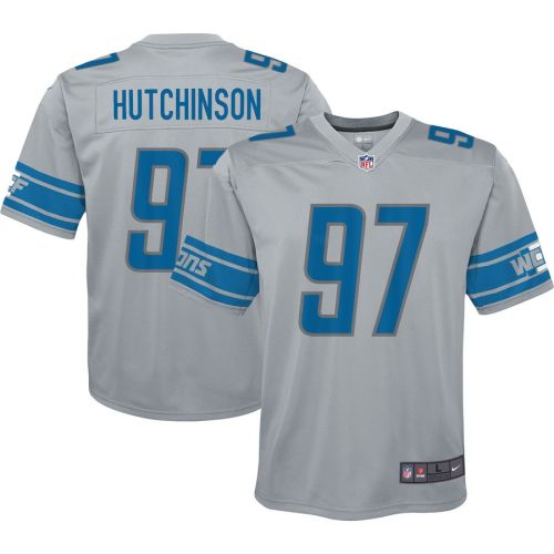 Aidan Hutchinson 97 Detroit Lions YOUTH Inverted Game Jersey - Silver