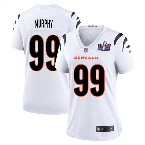 Myles Murphy 99 Cincinnati Bengals Super Bowl LVIII Women Away Limited Jersey - White