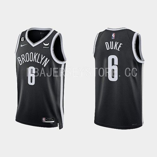 Brooklyn Nets 6 David Duke Jr. 2022-23 Icon Edition Black Men Jersey