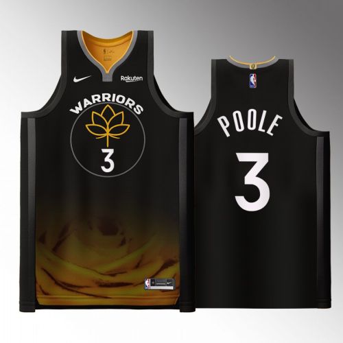 Golden State Warriors 3 Jordan Poole Black Men Jersey 2022-23 City Edition