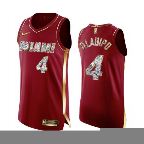 Victor Oladipo Red 4 Miami Heat 2022 Playoffs Jersey Diamond Edition