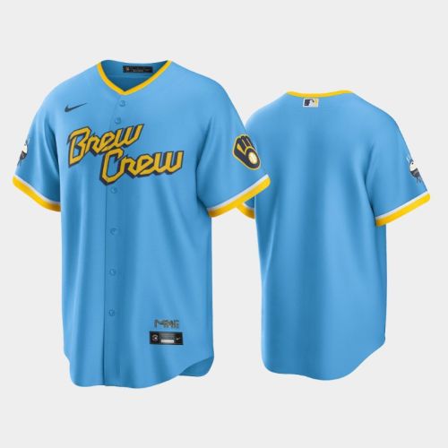 Men's Milwaukee Brewers 2022-23 City Connect Powder Blue Jersey