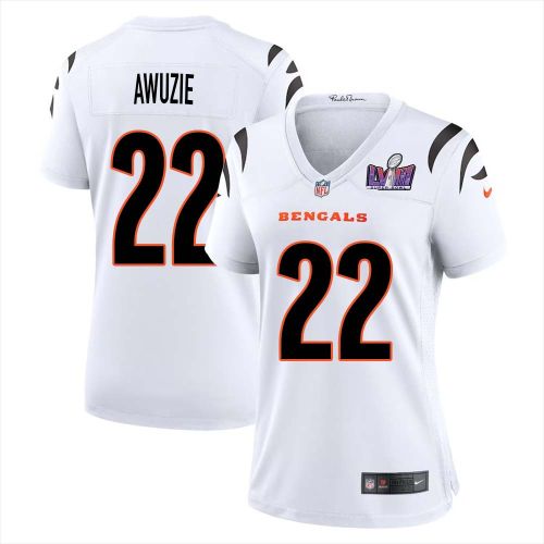 Chidobe Awuzie 22 Cincinnati Bengals Super Bowl LVIII Women Away Limited Jersey - White